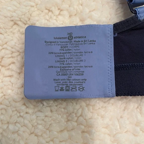 Lululemon Ta Ta Tamer Bra Size 34D - Picture 3 of 6